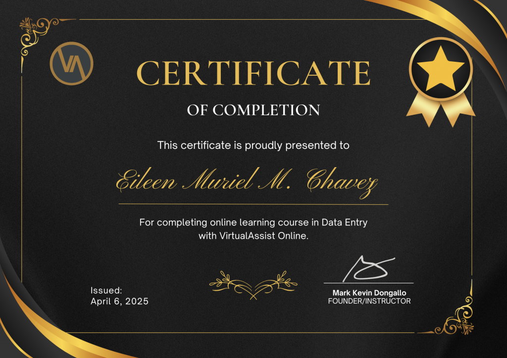 Home certificate of completion data entry (1)